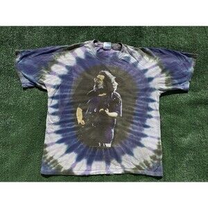 Vintage 1995 Jerry Garcia Purple Tie Dye Size Large T-Shirt XL Grateful Dead
